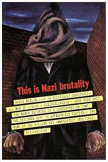 This is Nazi Brutality Vintage World War II Two WW2 WWII USA Military Propaganda Poster