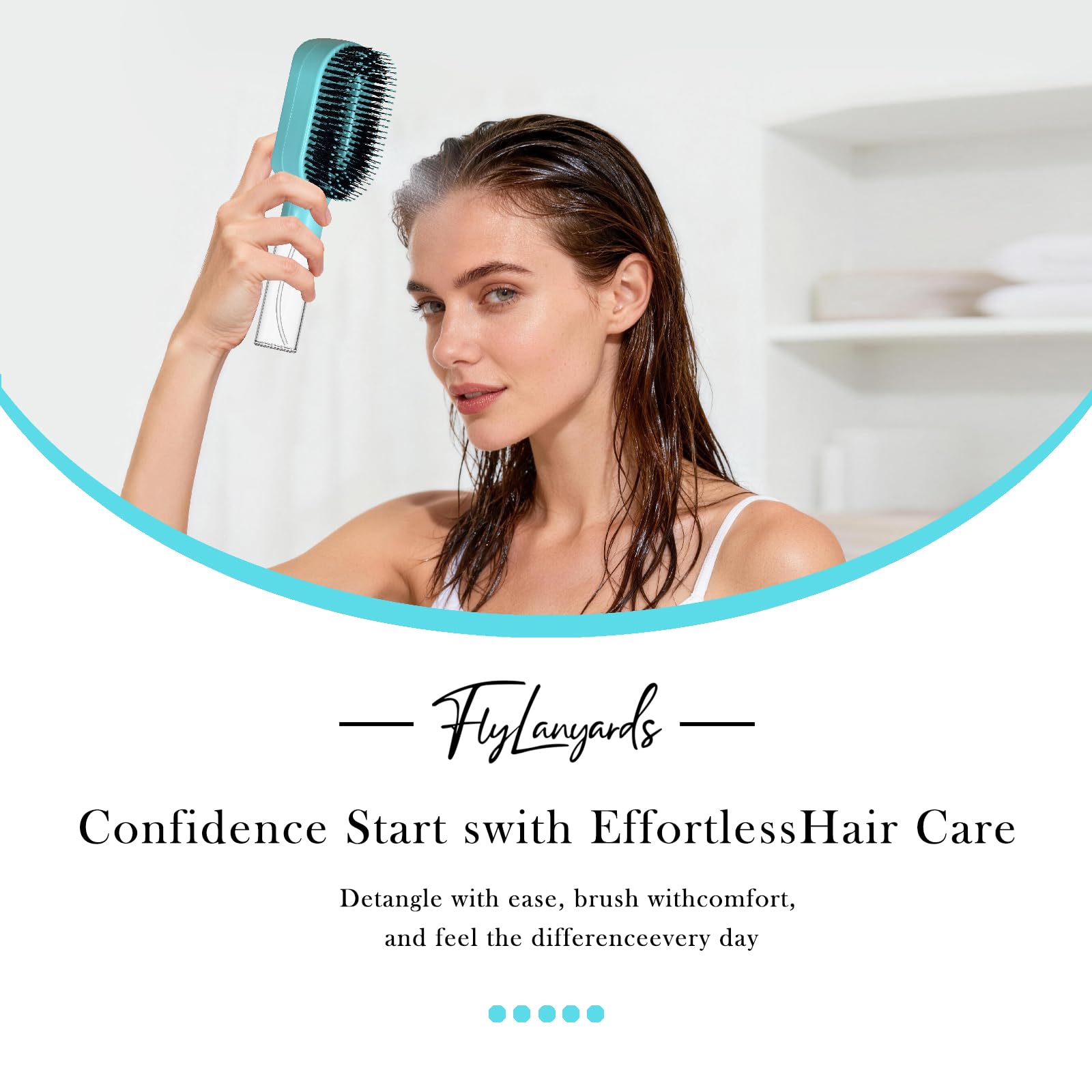 2-in-1-Entwirrer-Haarbürste, mit integriertem Sprühnebel, Nass- und Trocken-Entwirrungsbürste für lockiges, gewelltes und glattes Haar, kein Verheddern, Anti-Frizz-Haarpflegebürste, Wasserspeicher, 50
