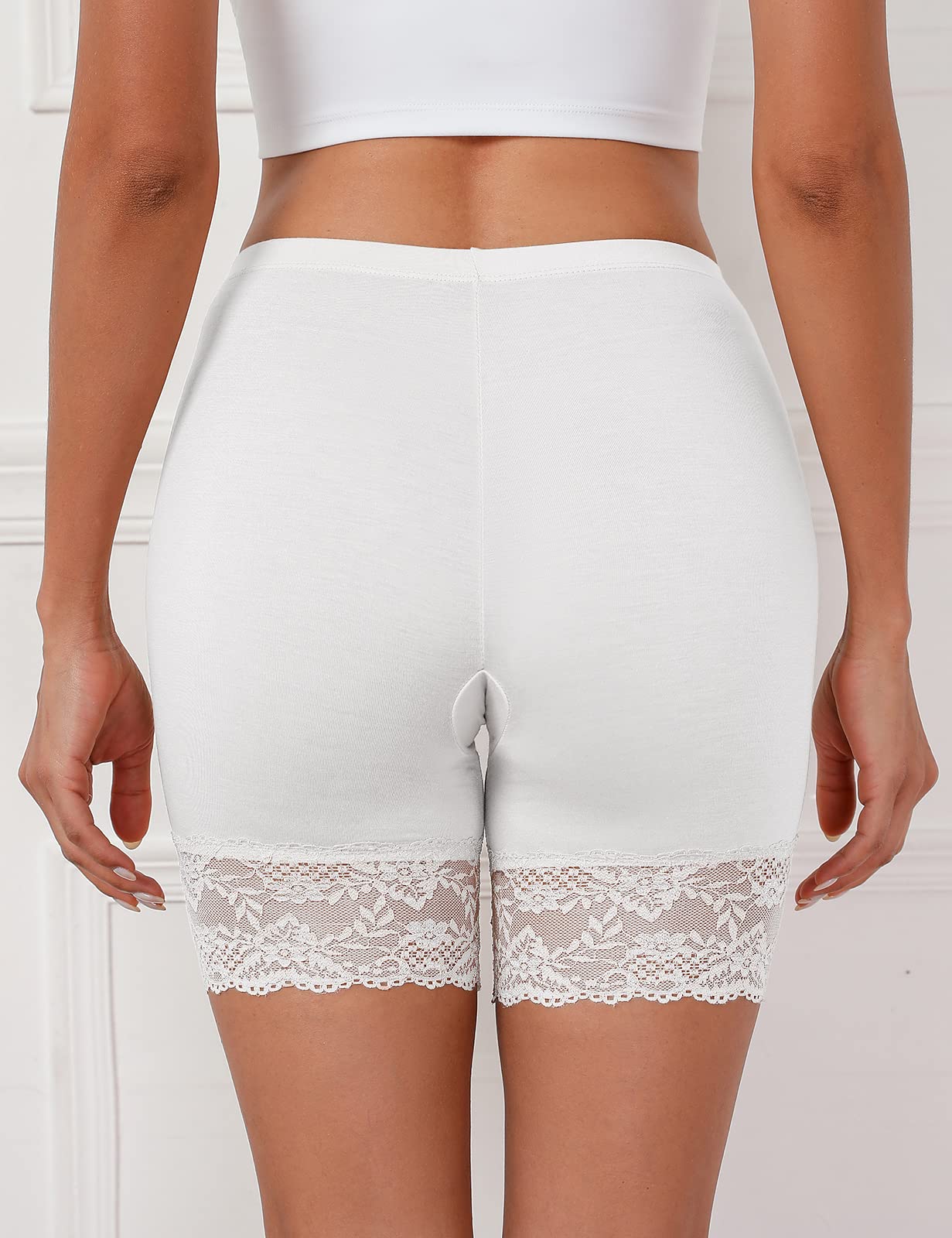 Tuopuda Braga para Mujer Boy Short Hipster con Encaje Largo Boxer Cintura Alta Algodon Shorts Pantalones Deportivas para Running Yoga