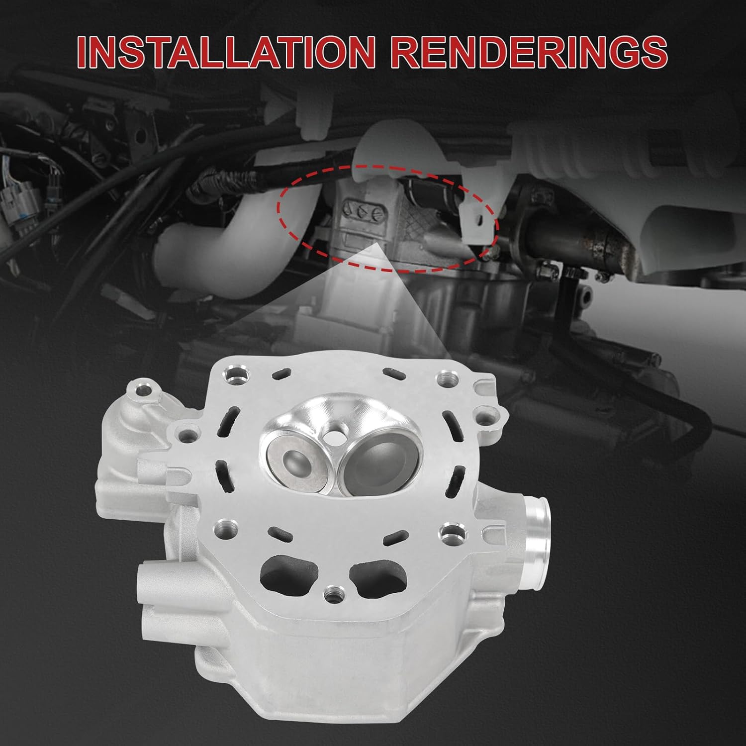 Engine Cylinder Head with Valve and Springs Compatible with Honda Rancher 420 Foreman 500 Pioneer 500 TRX420 TRX500 SXS500 2009-2024#12200-HP7-A01