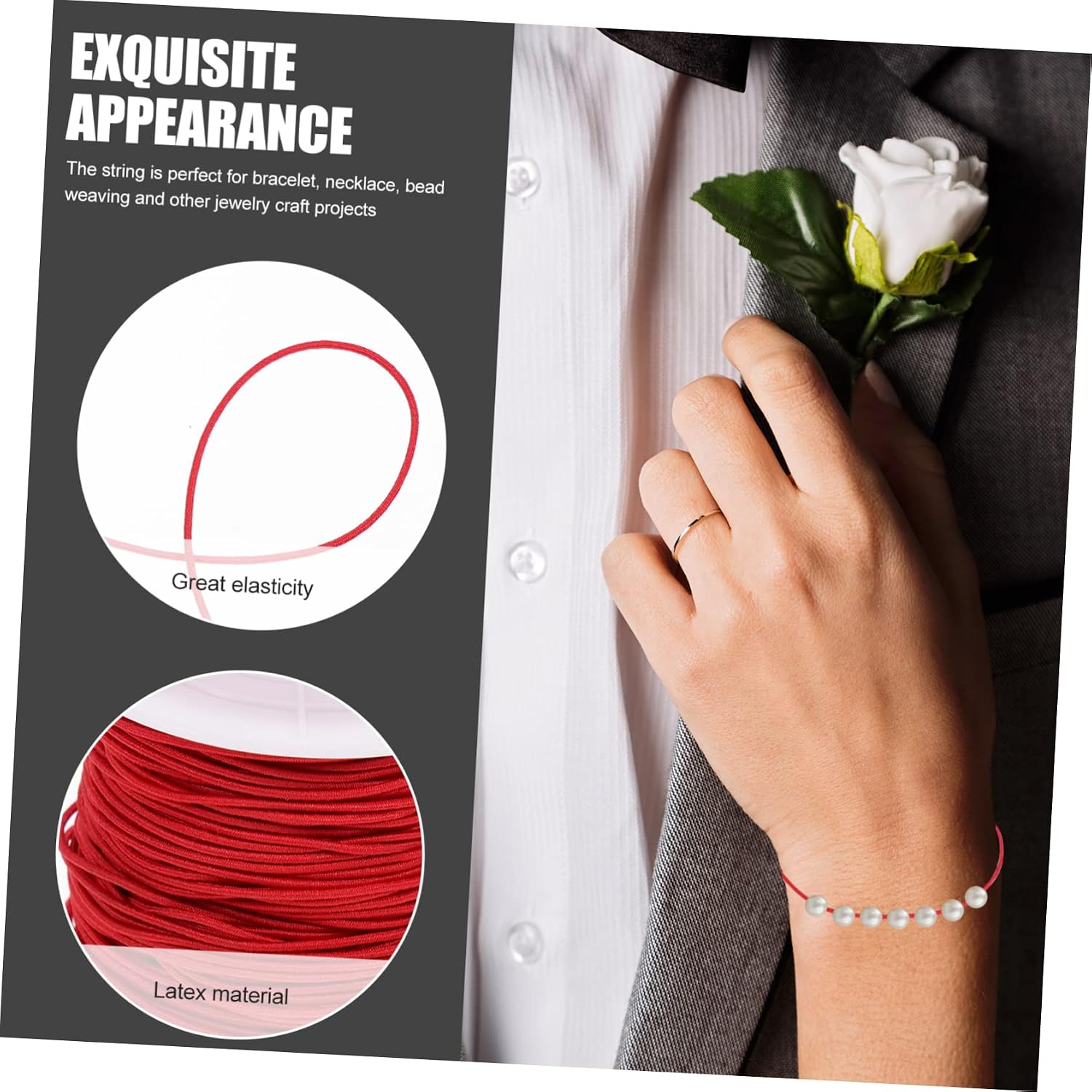 Elastic Bracelet String 5 Rolls 1mm for Jewelry Making Crafts