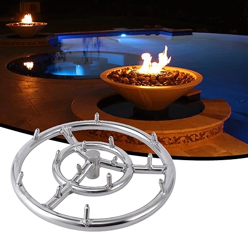 Miniatura 6 de Anillo de quemador redondo de 24 pulgadas, de acero inoxidable 304, para fogata de gas natural y propano