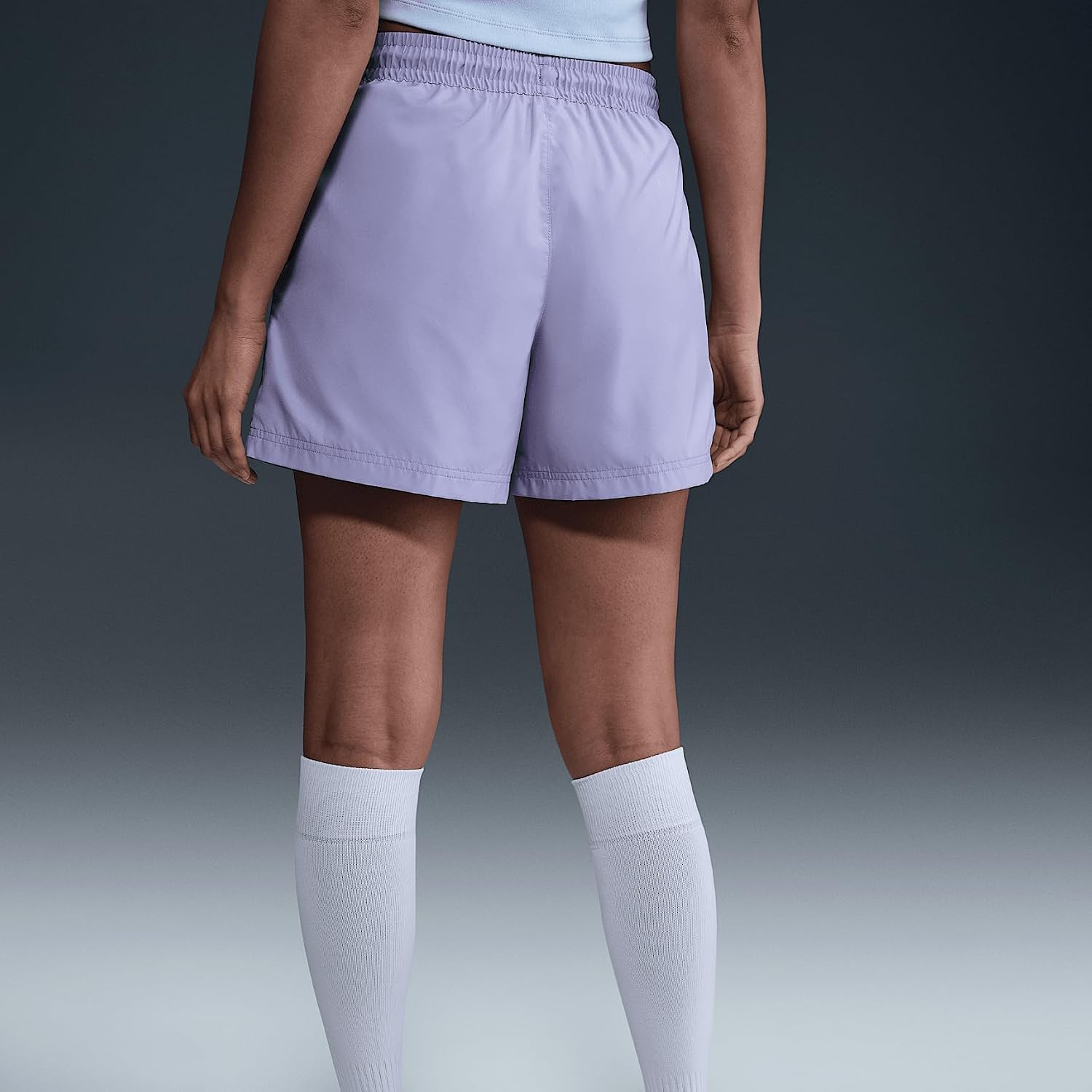 Nike Sportswear Classic Wovens Women's Mid-Rise Shorts (FV7557-533, Lilac Ice/White) Size X-Small