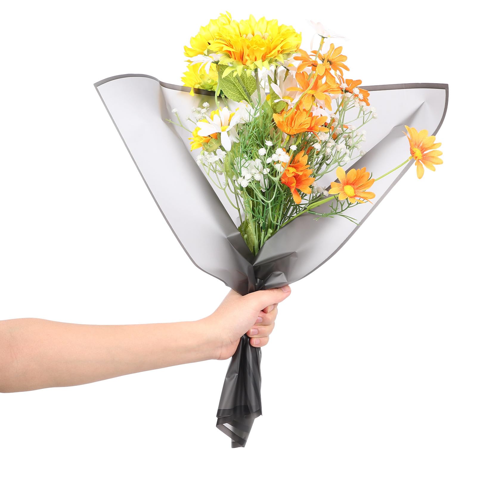 20 Stück Blumen Geschenkpapier für Blumensträuße Schwarz Opp Folie