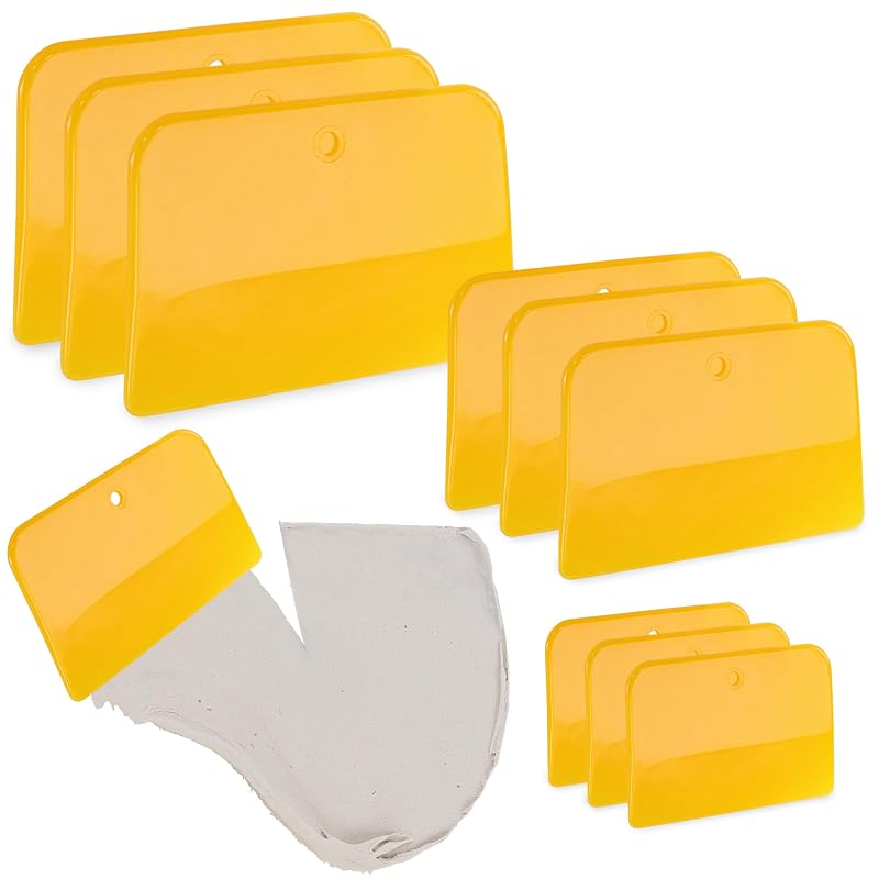 Kit de Espátulas para Massa de Funilaria ABN em Plástico PE, 3 Tamanhos, 9 Peças