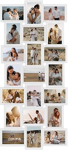 Miniatura 1 de J.M.Deco Marcos de fotos collage de 21 aperturas para decoración de pared, marco de fotos Reunion Friends Family College, marcos de fotos con