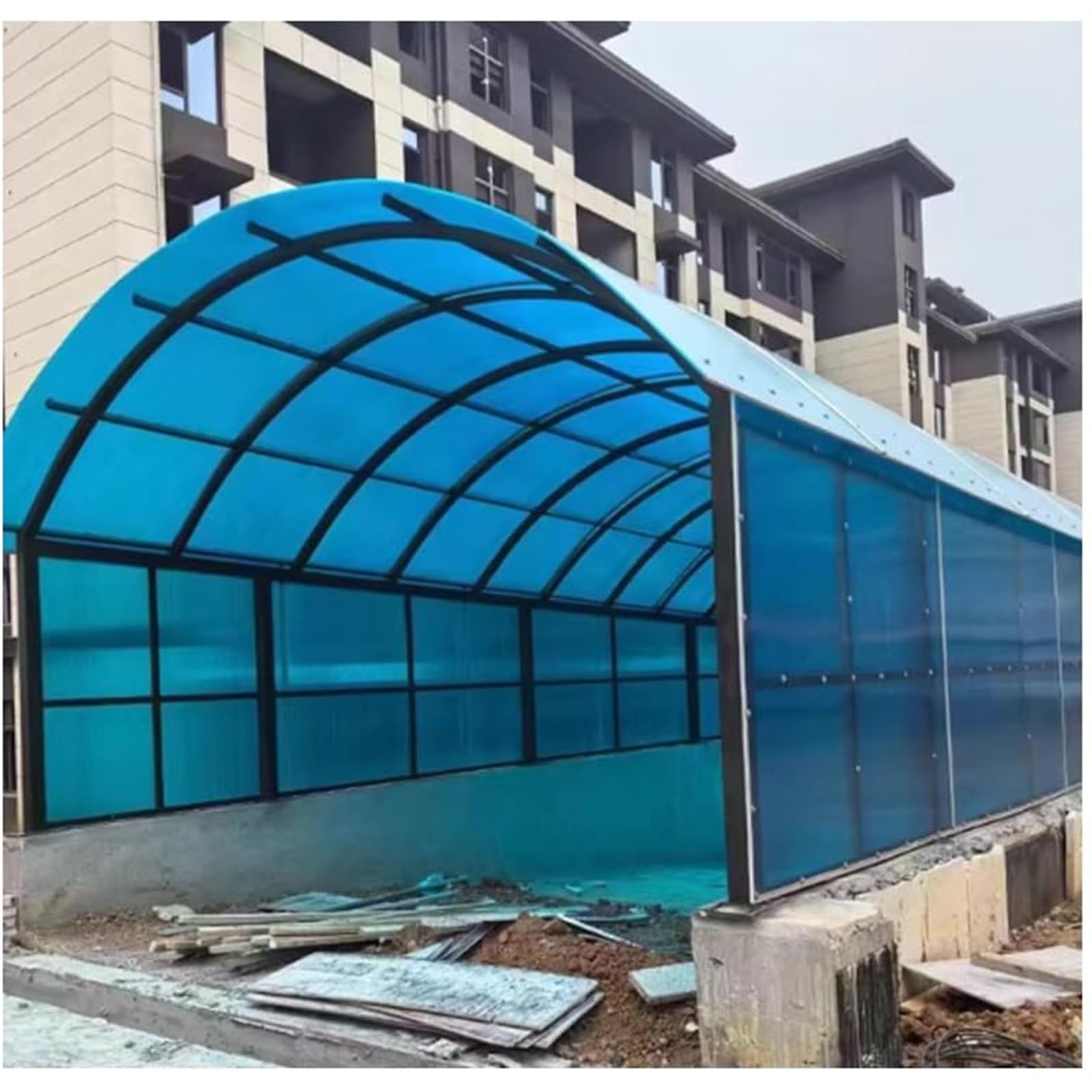 Hoja de techo de policarbonato azul – Paneles de plástico impermeables con protección UV para jardín al aire libre, invernadero, toldo de repuesto para cochera (0,50 m x 1,0 m)
