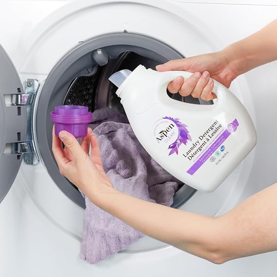 AspenClean Liquid Laundry Detergent | Lavender & Lemongrass | 2 Pack | EWG Verified | HE Compatible | Non-Toxic | Plant Based & Vegan | Safe for Babies, Pets & Kids
