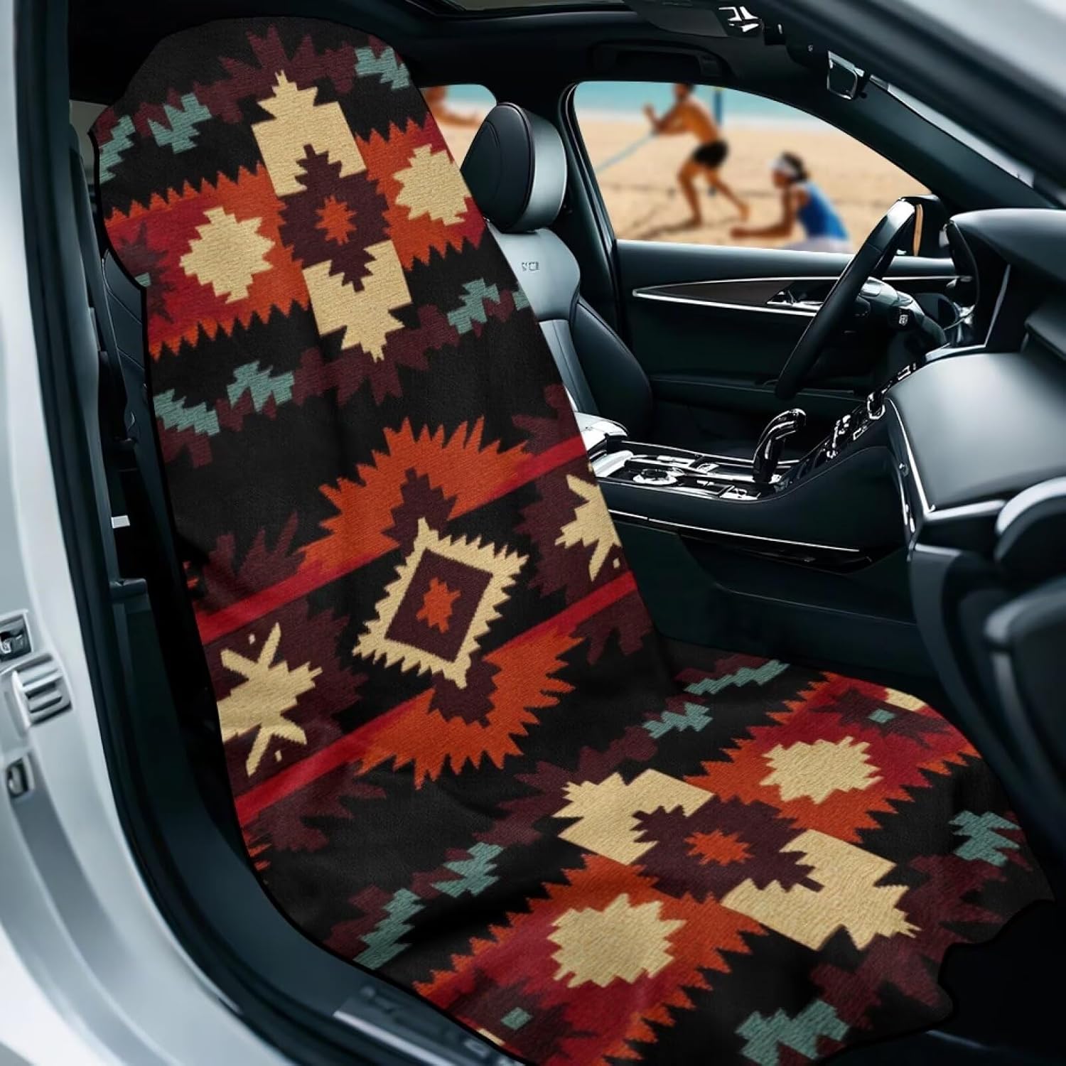 SEANATIVE Navajo Aztec Ultra-Breathable Beach Towels Car Seat Towel Cover Sweatproof Automotive Towel - Fast Drying Sweat Towels for Workout, Running & Outdoor Adventures