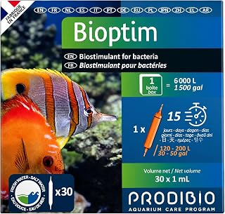 Prodibio Bioptim, nutrientes para bactérias, água salgada, frascos de 30/1 ml, 30 gal e acima