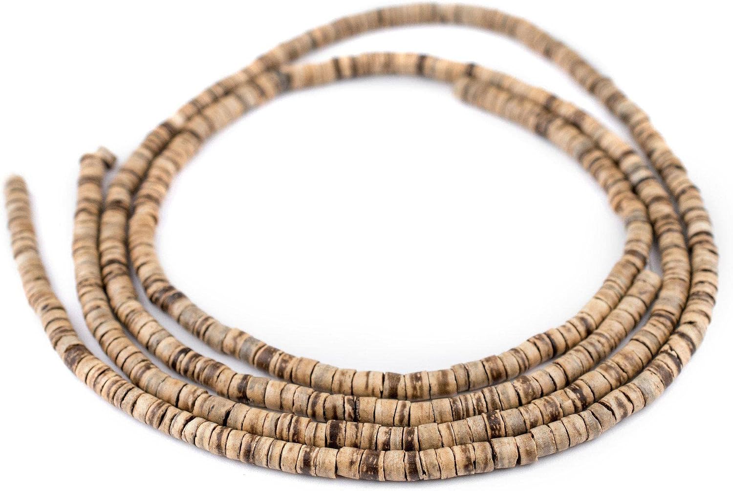 The Bead Chest Rustic Heishi Coconut Shell Beads (5mm)