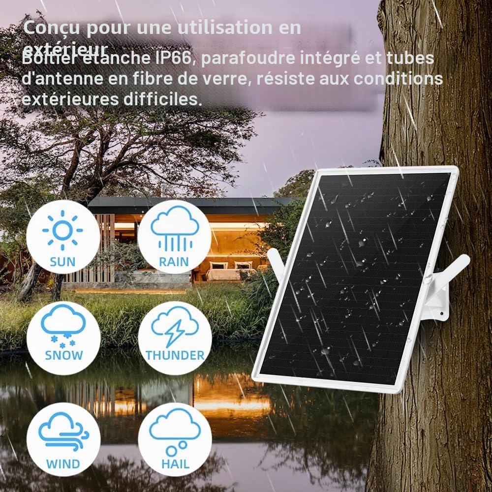 Repeteur WiFi Solaire Batterie Exterieur sans Fil, Puissant Amplificateur WiFi Couvre100-mètres, Outdoor répéteur WiFi Extender 2.4Ghz 300Mbps, Idéal pour Les Grands Espaces éloignés (14in)