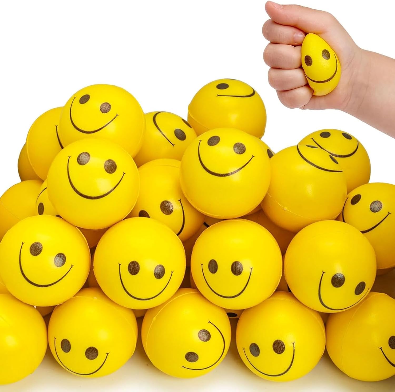 LovesTown 40PCS Stress Balls Bulk for Party Favors, 2 Inch Squeeze Toys for Kids Fidget Toys Stress Relief Gifts for Coworker Classroom Prize Party Supplies Goodie Bag Stuffer