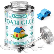 Foam Glue, Styrofoam Glue, Foam Glue Adhesive, Quick-Drying and Transparent, Suitable for Various Materials Such As Foams and Sponge, Making it an Ideal Choice for DIY Crafts, and Model Making, 120ml