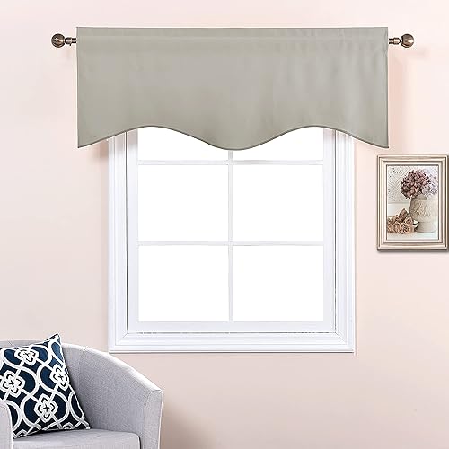 Miniatura 5 de NICETOWN Cortinas de cenefa natural estilo granja, pequeña cortina corta con bolsillo para barra, cenefa con aislamiento térmico para ventana de