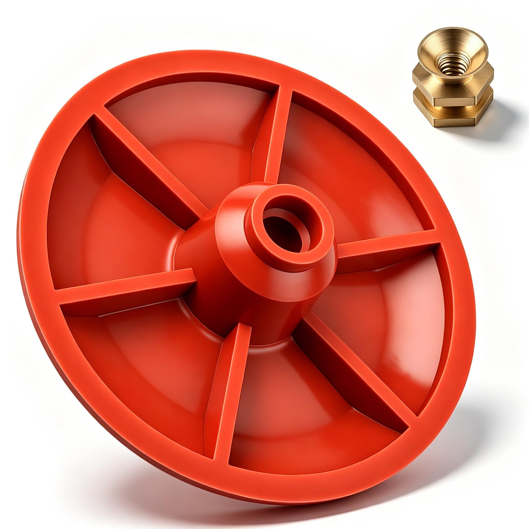 Photo 1 of 04-1607 Red Chemical Resistant Combo Seat/Disc Compatible With Both Snap and Screw On Toilet Flapper for American Standard Actuators 033643-0070A, Fluidmaster Flush Valve Seat Disc 5103 (1-pack)
