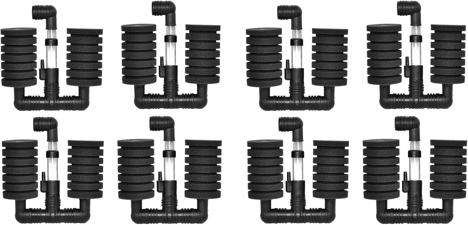 XY-2831 Air Pump Sponge Filter for Aquarium Tank Size 10-gallon (8-pack)