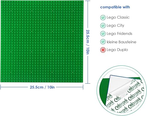 Miniatura 2 de Celawork Placas base autoadhesivas para ladrillos de construcción clásicos, tapete de construcción compatible con todas las principales marcas,