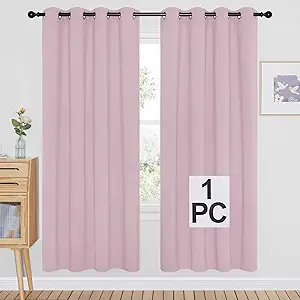 NICETOWN Bedroom Curtain Room Darkening Drapery - Home Fashion Microfiber Thermal Insulated Solid Grommet Room Darkening Curtain for Kitchen (Lavender Pink, 1 Panel, 52 inches Wide by 72 inches Long)
