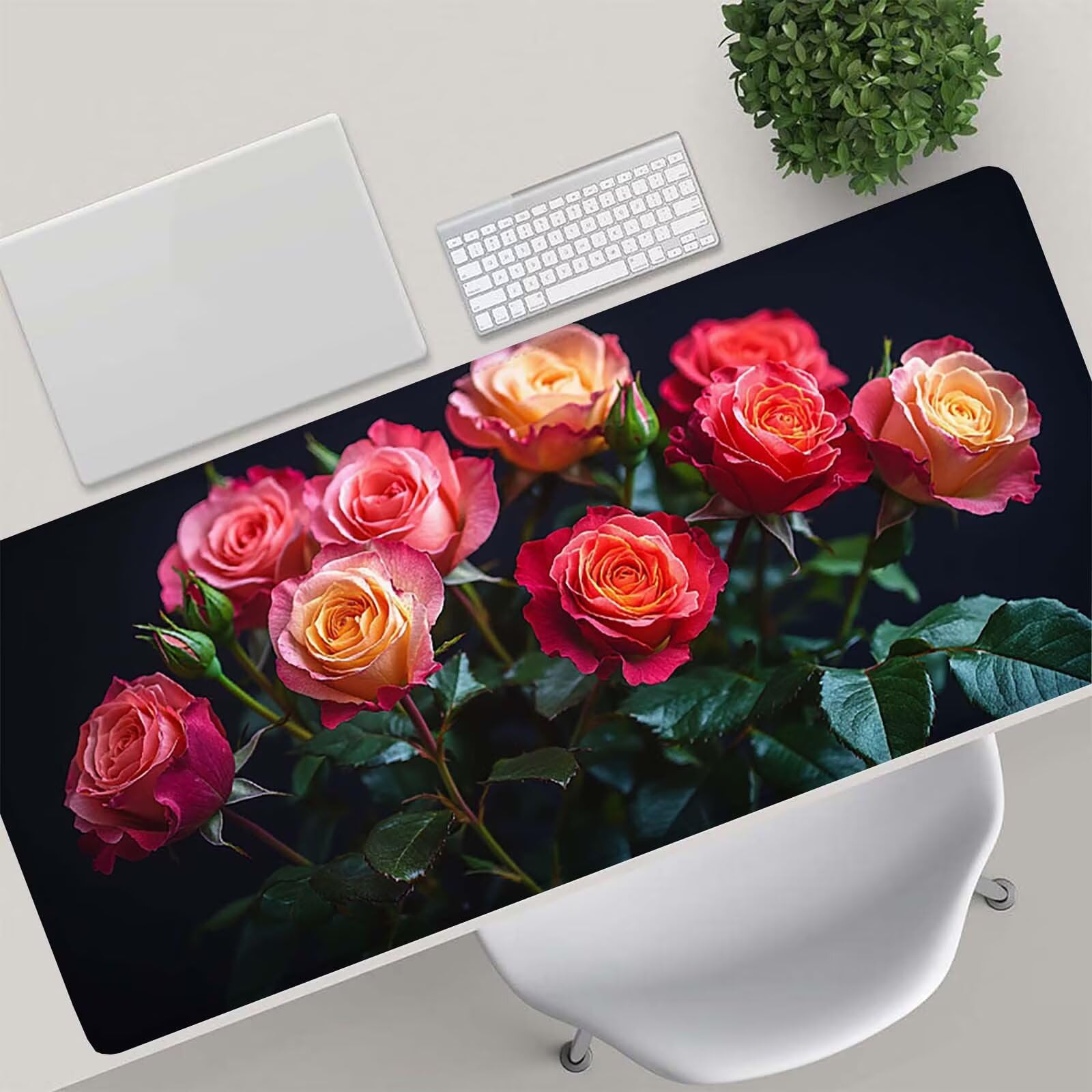 Podkładka pod mysz do gier 1200 x 600 mm - czarna różowa pod biurko, 0c0