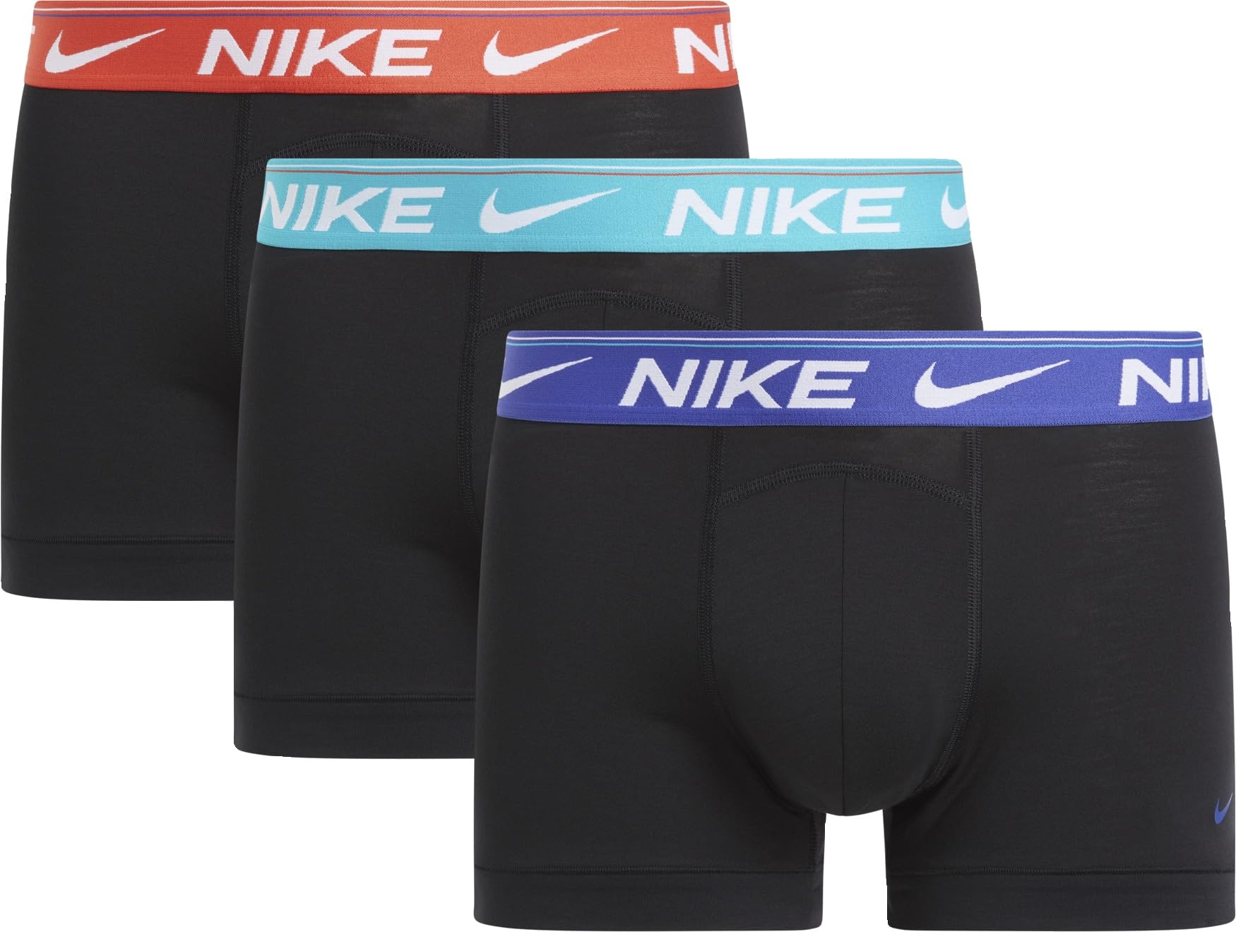 Nike Girls Trunk 3pk Underwear, Blk - Dsty Ccts/Pcnte Rd/Dp Night, XL EU