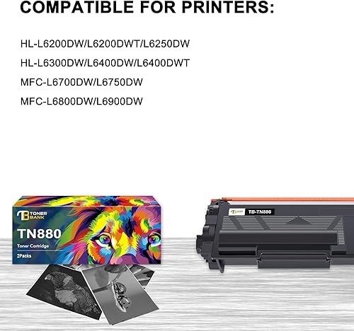 Miniatura 2 de Toner Bank Compatible TN880 TN-880 Cartucho de tóner de repuesto para Brother TN880 TN 880 HL-L6200DW MFC-L6700DW MFC-L6800DW HL-L6200DWT HL-L6300DW