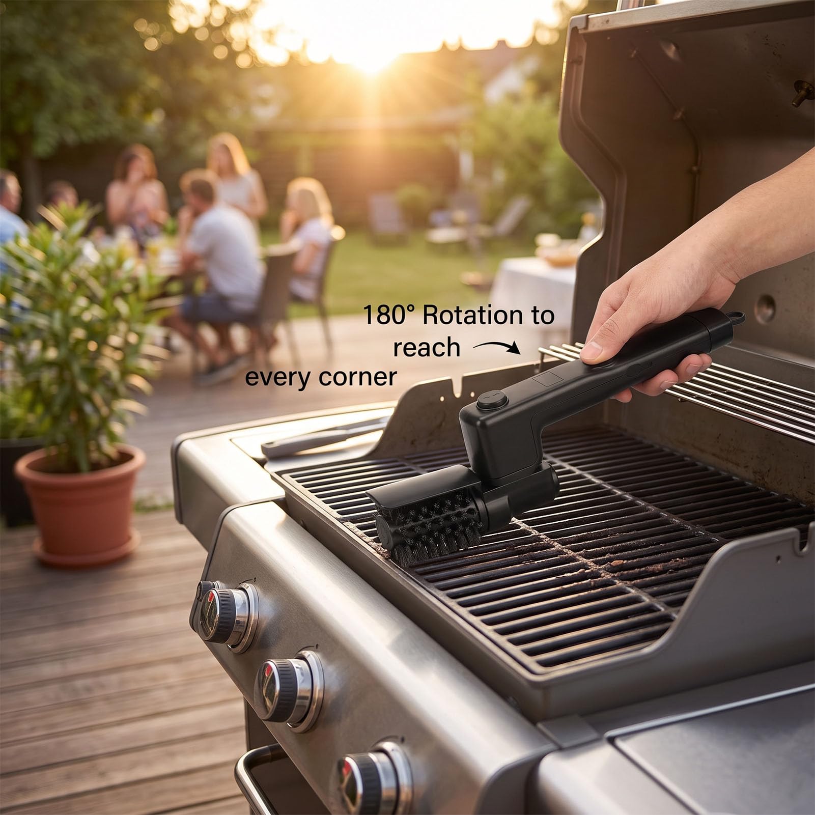 Spazzola per Barbecue Elettrica, Pulizia Efficiente e Versatile con
