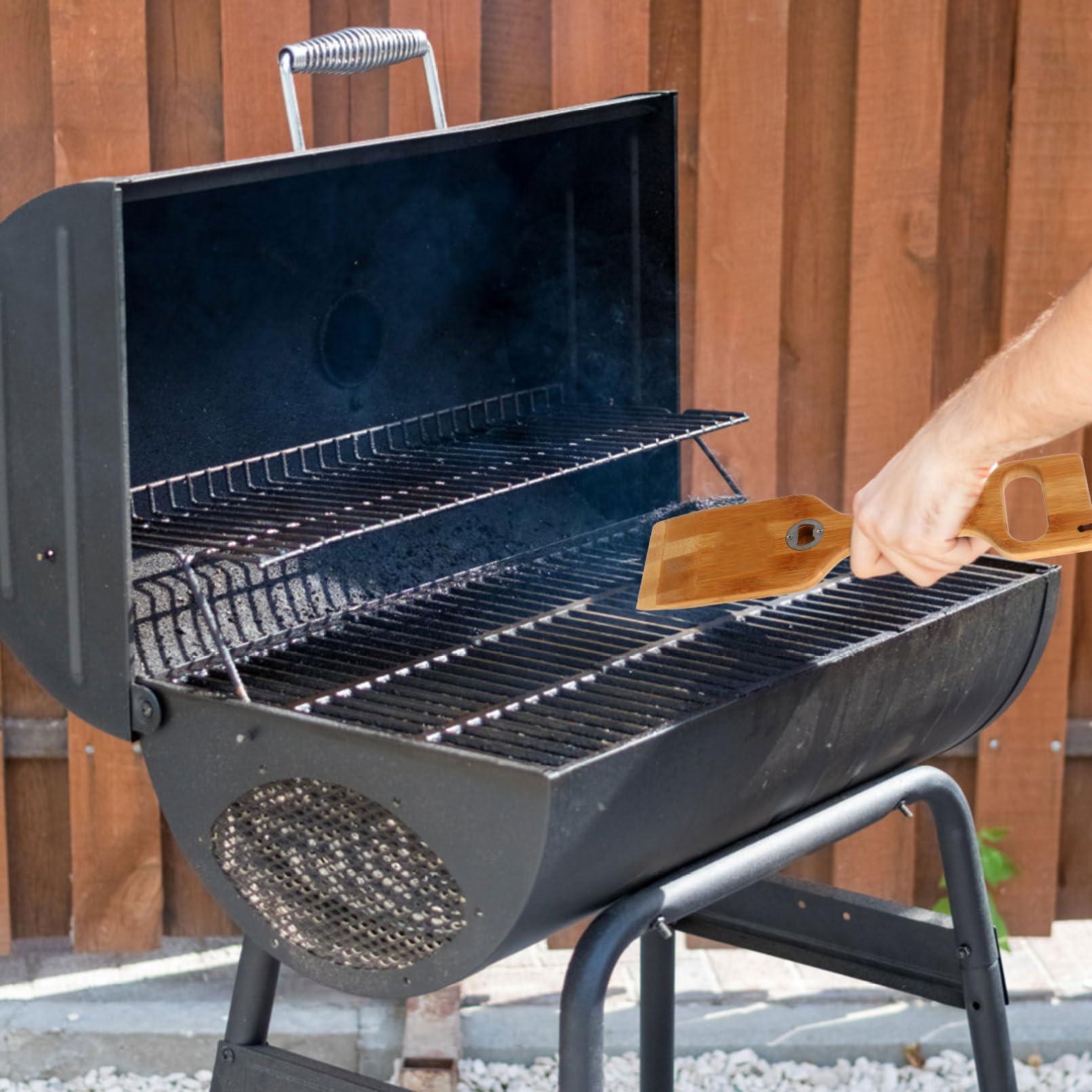 Pelle à Barbecue en Bois, Lot de 2, avec Ouvre-Bouteille