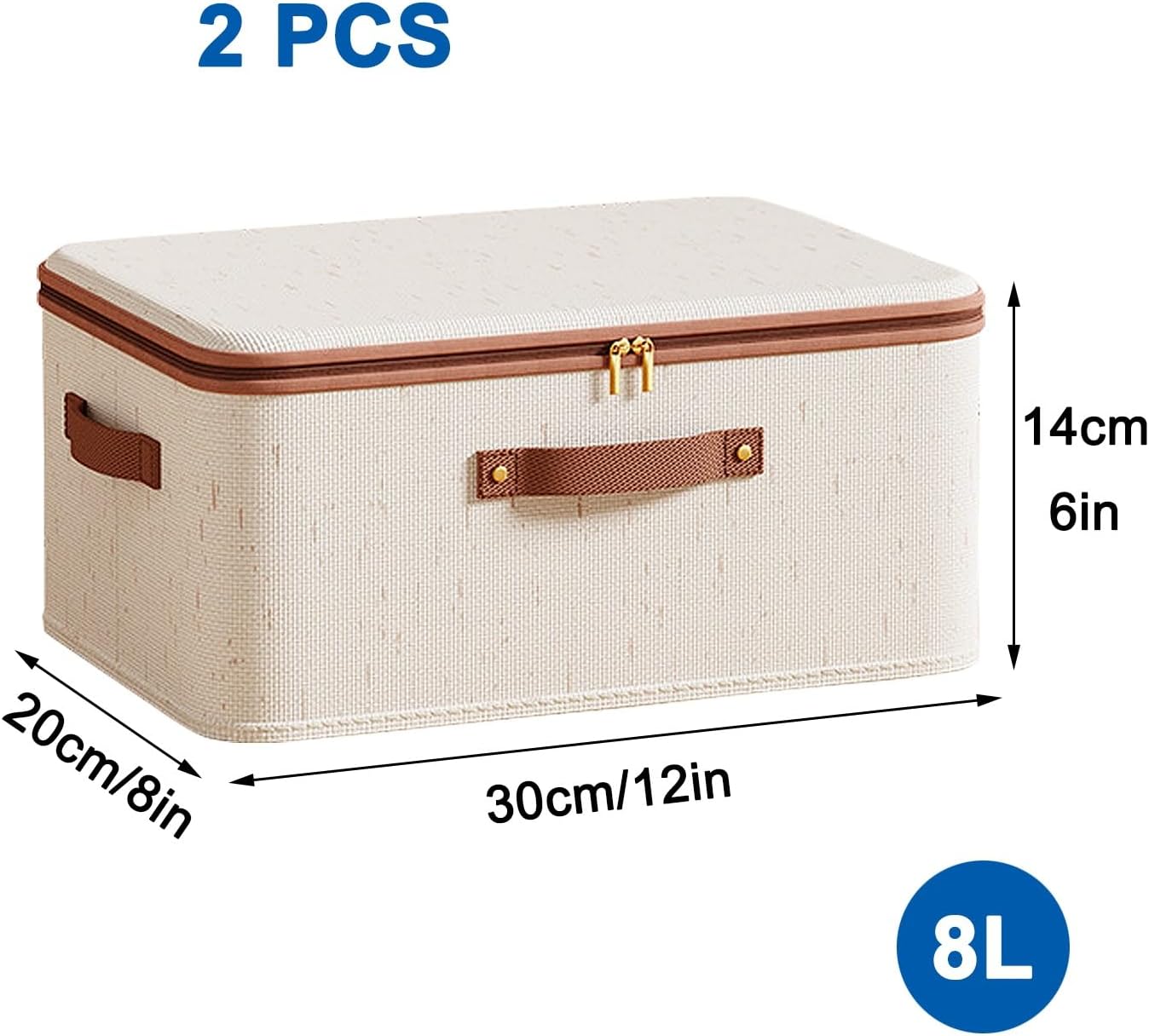 2 Pack Under Bed Clothes Storage, Foldable Underbed Storage, Double Zipper, Washable, Ideal for Clothes, Quilt, Toys, Books(30x20x14cm/12x8x6in)