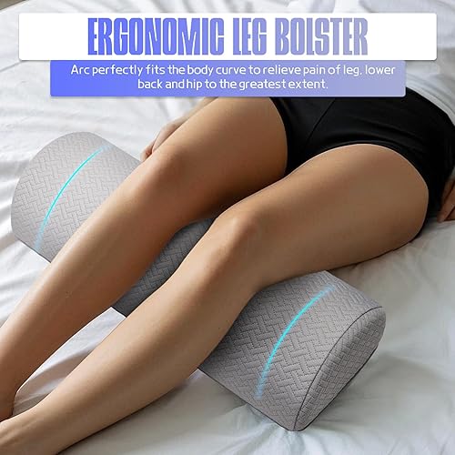 Miniatura 4 de Almohada de rodilla para dormir de espalda, almohada de apoyo debajo de las piernas para dormir de espalda, almohada de media luna para la parte