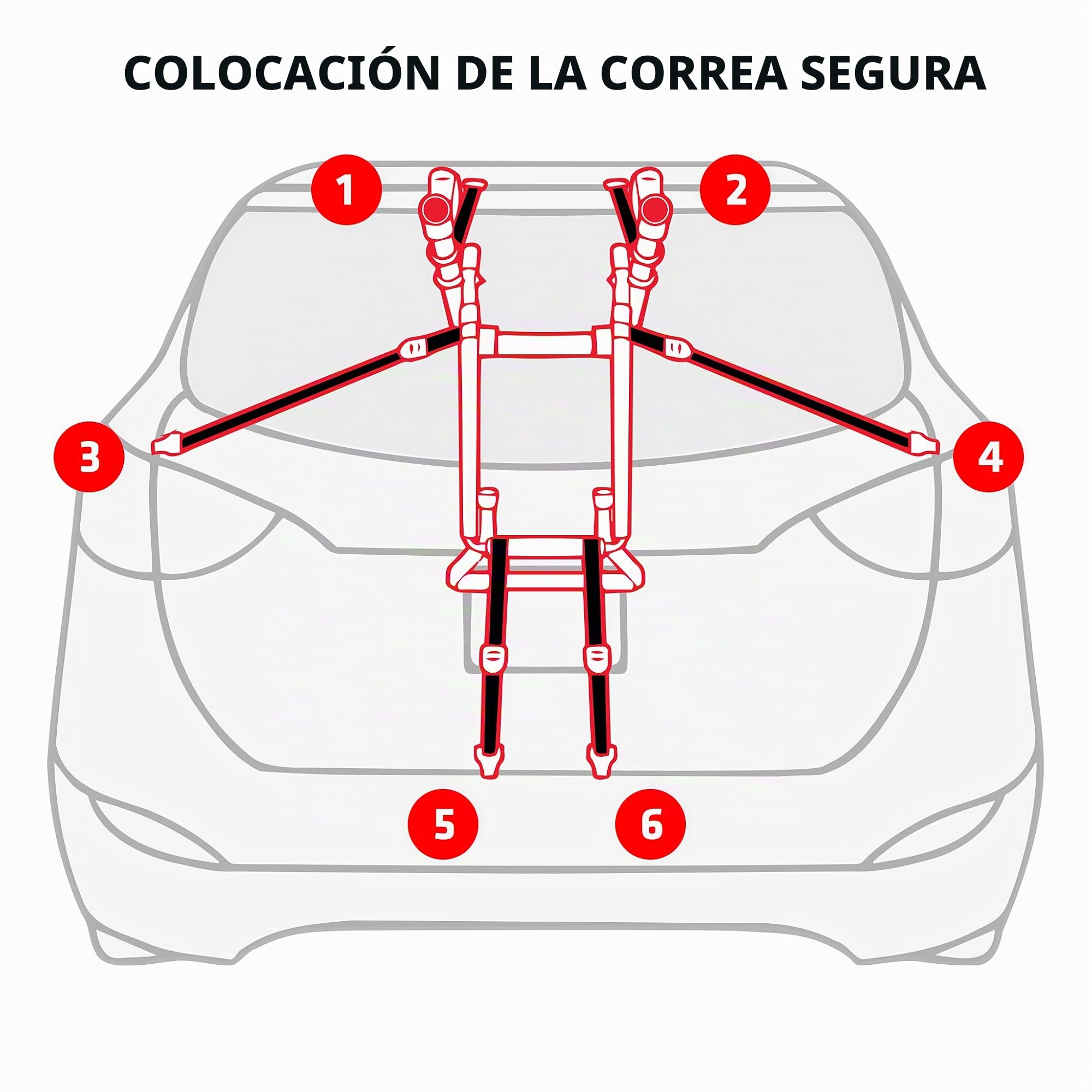 Soporte para maletero de 3 bicicletas, modelo 103DN-R, negro