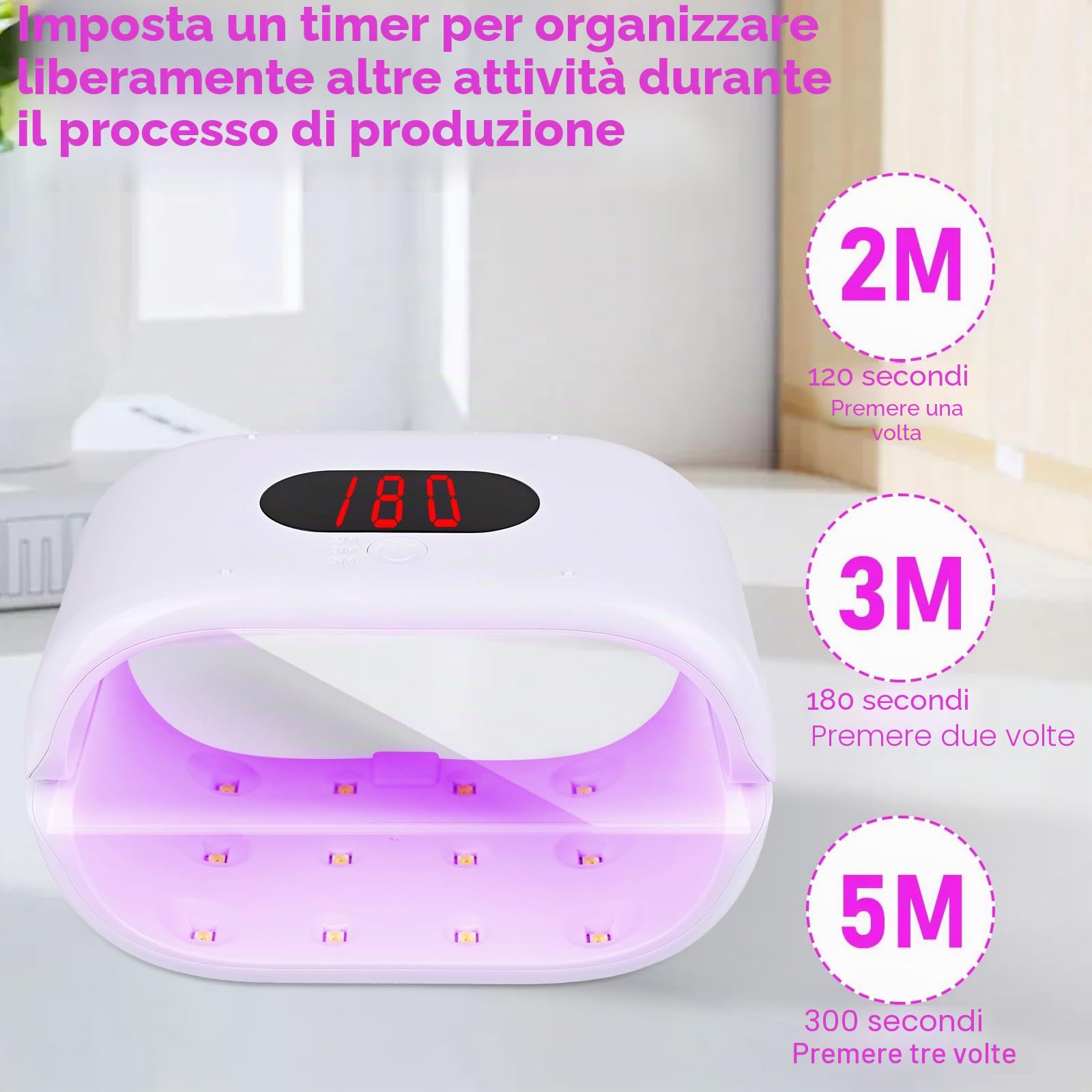 Euakee Luce UV in Resina su Due Lati con Display Digitale, Lampada UV per resinas, con schermo LED, 36 W, 3 Time(2 m, 3 m, 5 m), per fai da te,resina,forme di Gioielli, Unghie fai da te