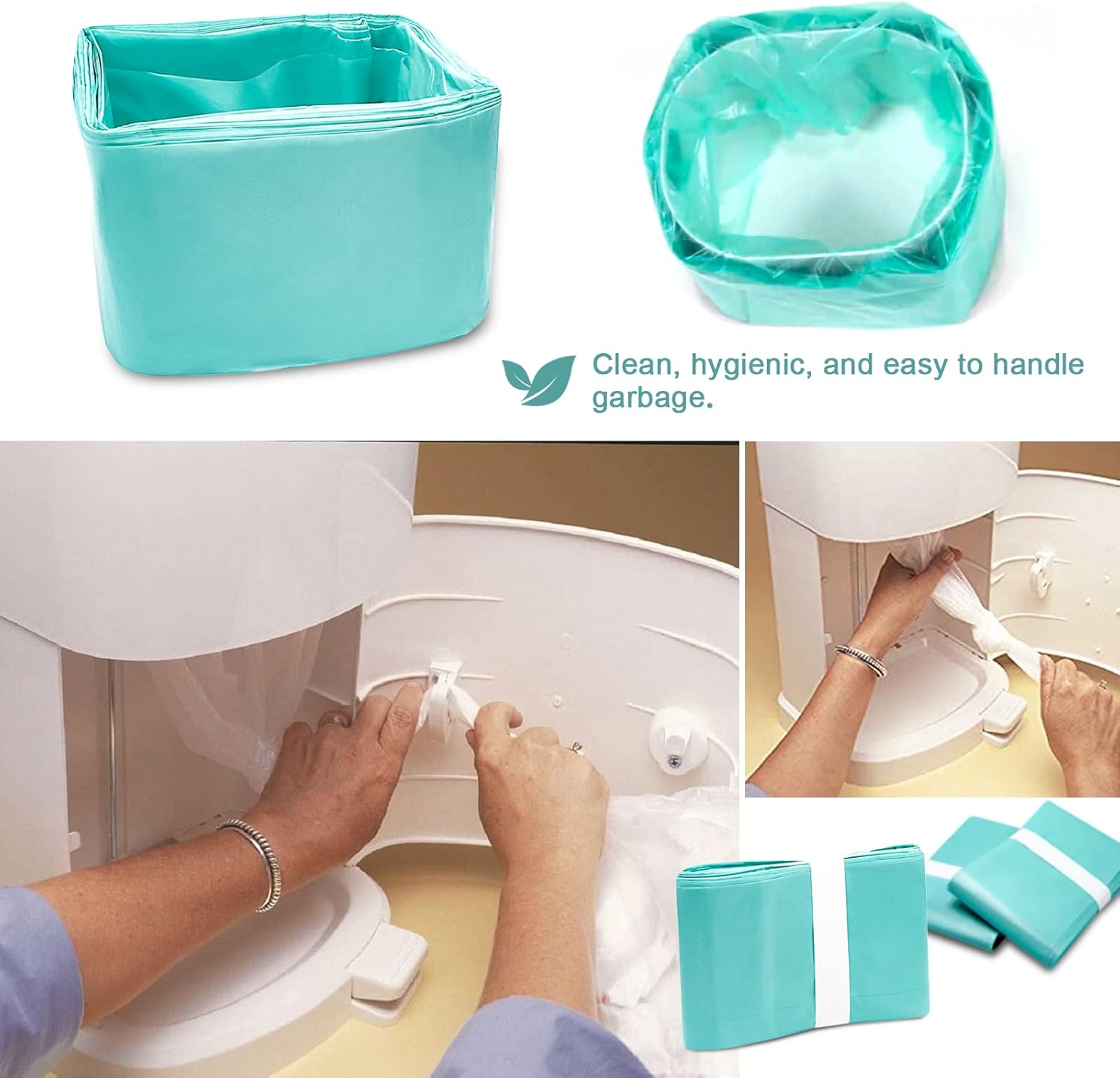 6 Pack of Diaper Disposal Liners Compatible with Janibell Brand Akord, 280 Slim Model Adult Refills, Continuous Liner System Eliminates Waste