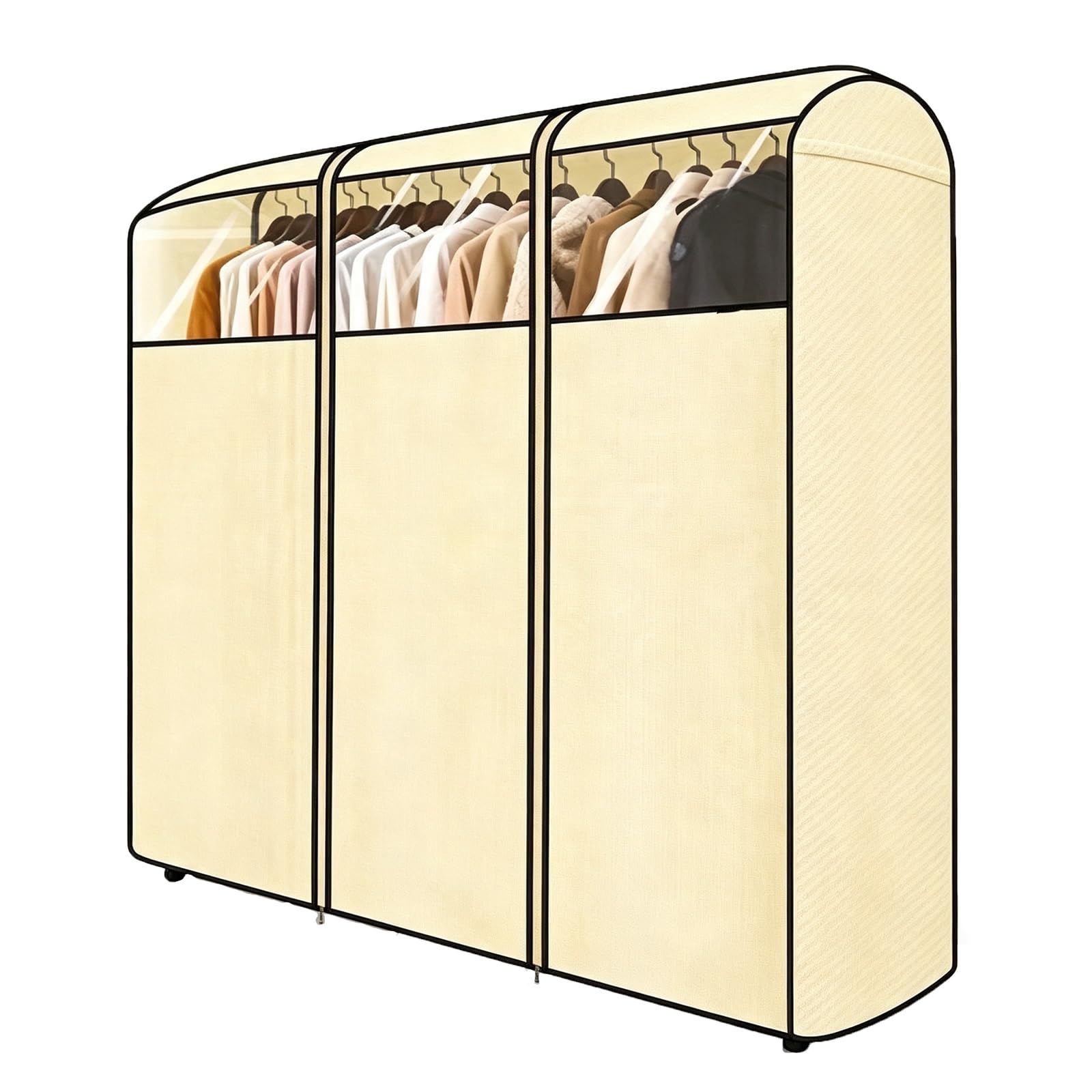 Funda Ropa Armario, Funda Abrigos y Ventana Transparente para Barra Única