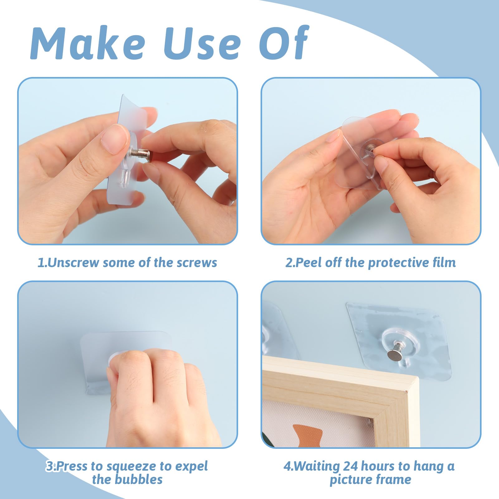 20 Ganci Adesivi Per Quadri - Fino A 5kg, Trasparenti, Senza Chiodi E Senza Danni Alle Pareti - Foto 6