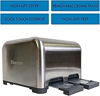 Vista 6 de Kenmore Tostadora de 4 rebanadas – Aparato de cocina de encimera de ranura extra ancha, función de descongelación, dolor de parrilla, 9 ajustes
