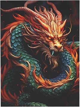 Art Print Poster Chinese Dragon Canvas Prints Wall Art Newspaper Aesthetic Canvas Posters Prints Painting for Dorm Bedroom Wall Decor 12x16 inch Unframe Modern Artwork Painting