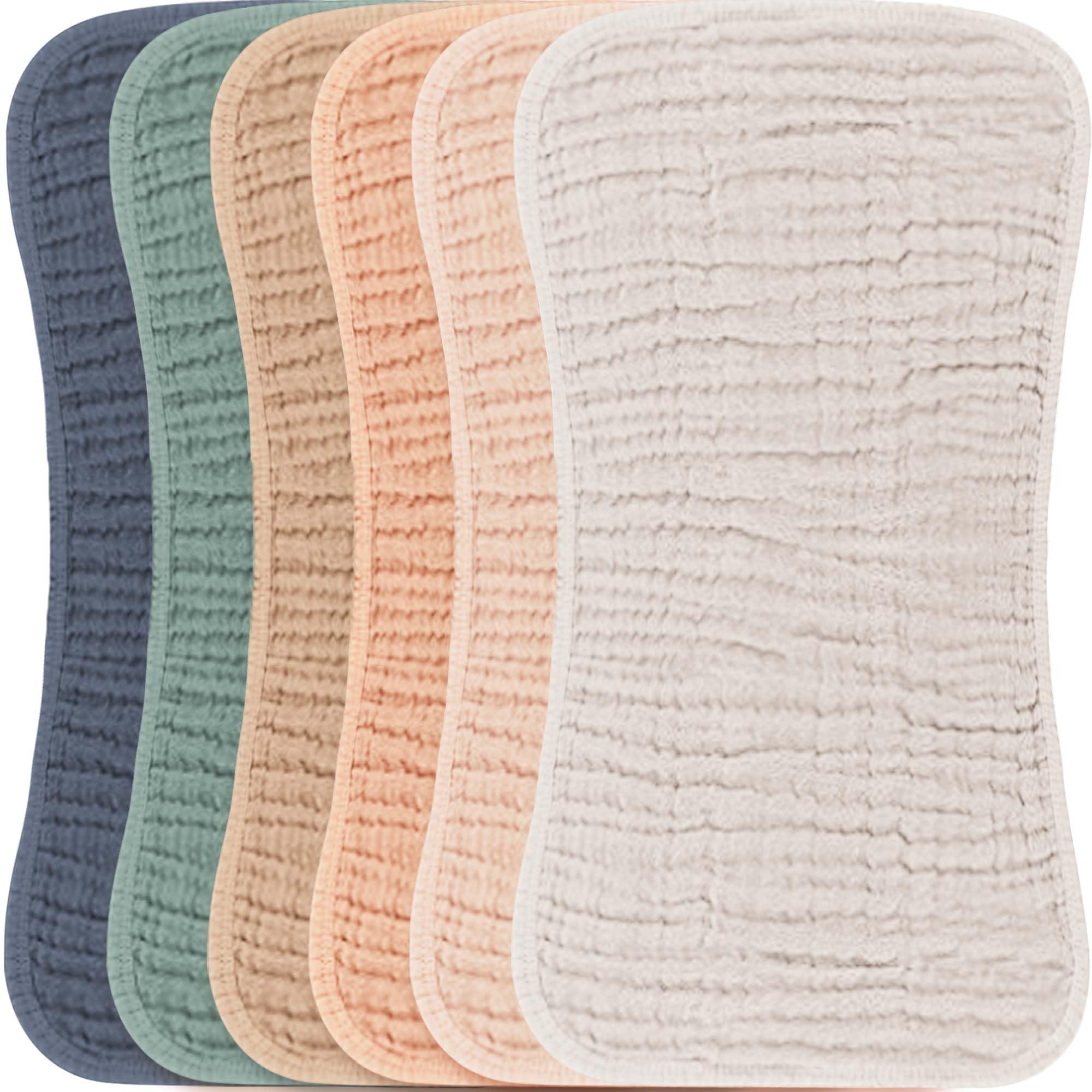 Konssy Muslin Baby Burp Cloths Sets for Unisex- 6 Pack Large 100% Cotton Burping Clothes for Newborn, Baby Girls and Boys-image-12