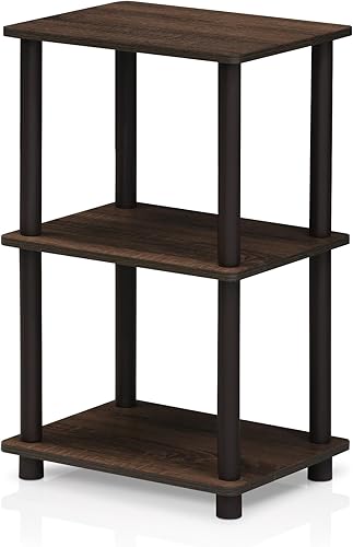 Miniatura 3 de Furinno Turn-N-Tube - Estante para 2 espacios y 3 estantes espaciales, nogalmarrón