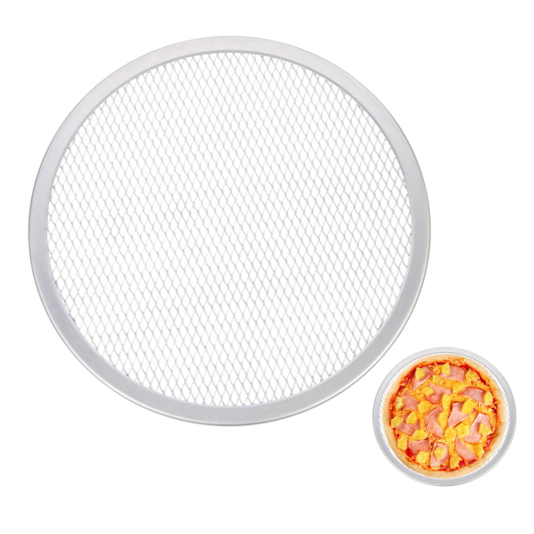 SEWACC Practical Pizza Tray Non Stick Pizza Baking Pan Heat Resistant for Home Use and Restaurants Easy to Clean and Quick Cooking