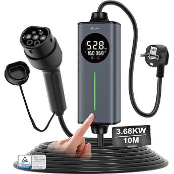 GONEO Charging Cable Type 2 Schuko 10 m 16 A 3.68 kW EV Charger for E-Car Mode 2