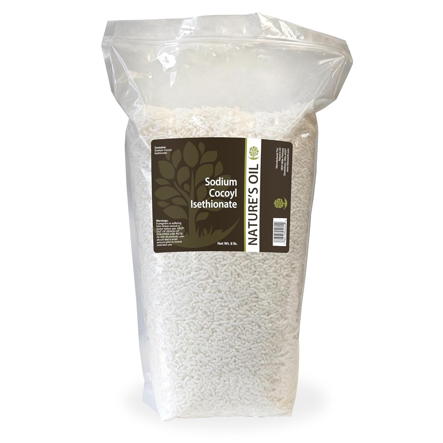 Nature's Oil Sodium Cocoyl Isethionate (SCI) 85% - Mild Surfactant Powder for Shampoo Bars, Syndet Cleansers, Body Wash, and Soap Making (8 LB)