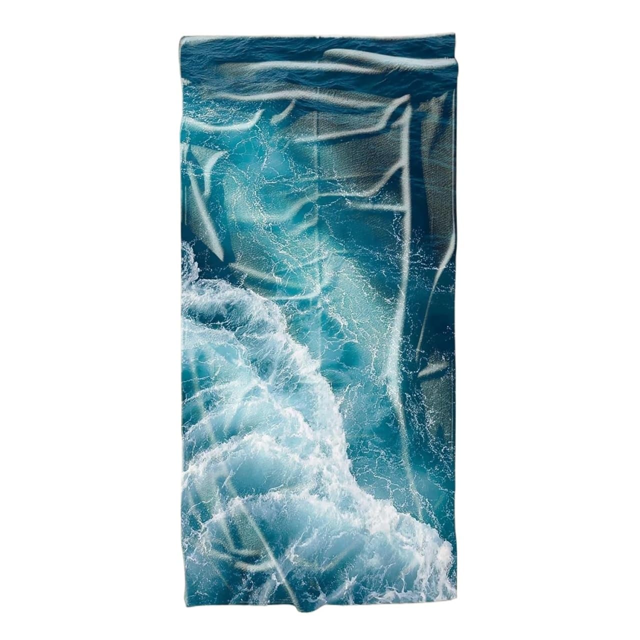 LYVQZPWLR Microfibre Beach Towel， Quick Dry Absorbent Lightweight Sandproof Beach Towel Blue Waves Multiple Sizes(75x150 cm)