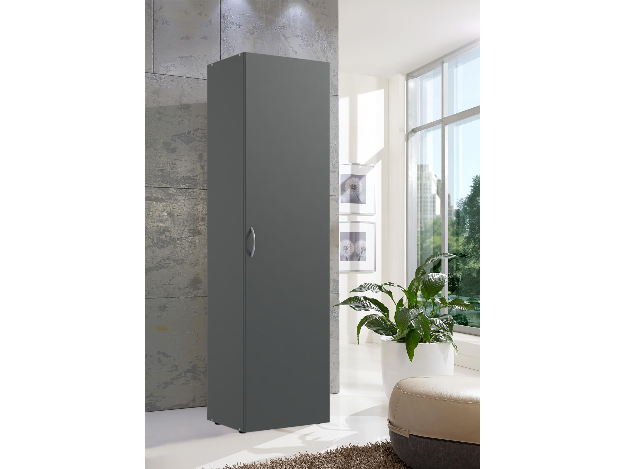 lifestyle4living | Vielseitiger Mehrzweckschrank | Schwarz | 40 cm Tiefe | Verschieden Breiten verfügbar | 6 Regalböden