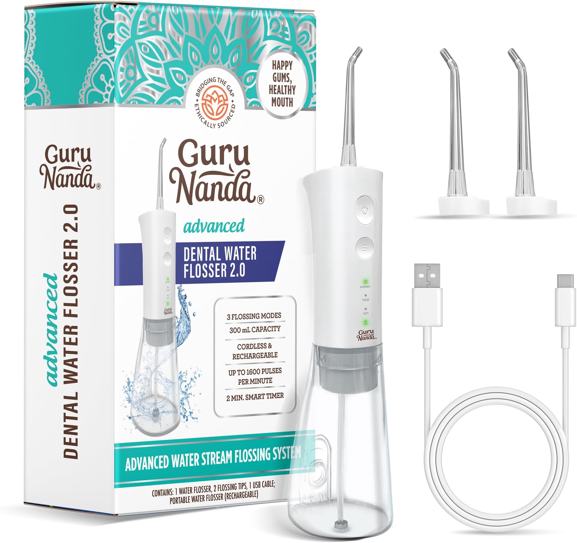GuruNanda Advanced Dental Water Flosser 2.0 (R3100) (without UV Light)