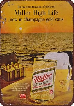 Tin Sign For Metal Signs Vintage, Signs for Home Room Man Cave Cafe 1968 Miller High Life in Cans Novelty Wall Decor Sign 8 x 12