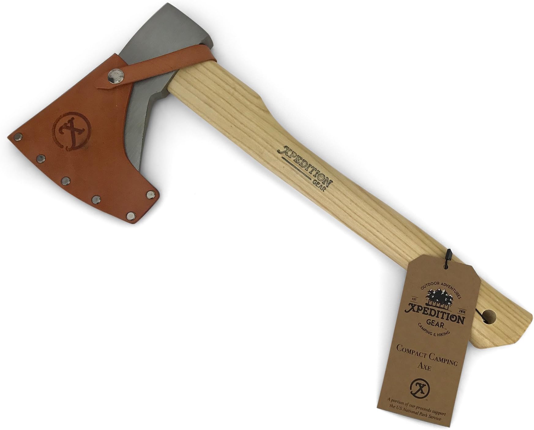 Camping Axe 17 inch Hatchet with Genuine Leather Sheath