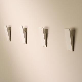 Hamburg Design Strong Adhesive Hooks | Hanging Bath Robe | Self-Adhesive Bathroom Towel Holder | Bathroom Hanger and Kitchen Hooks | Modern Design | 4 Pieces | White Bathroom Towel Rack