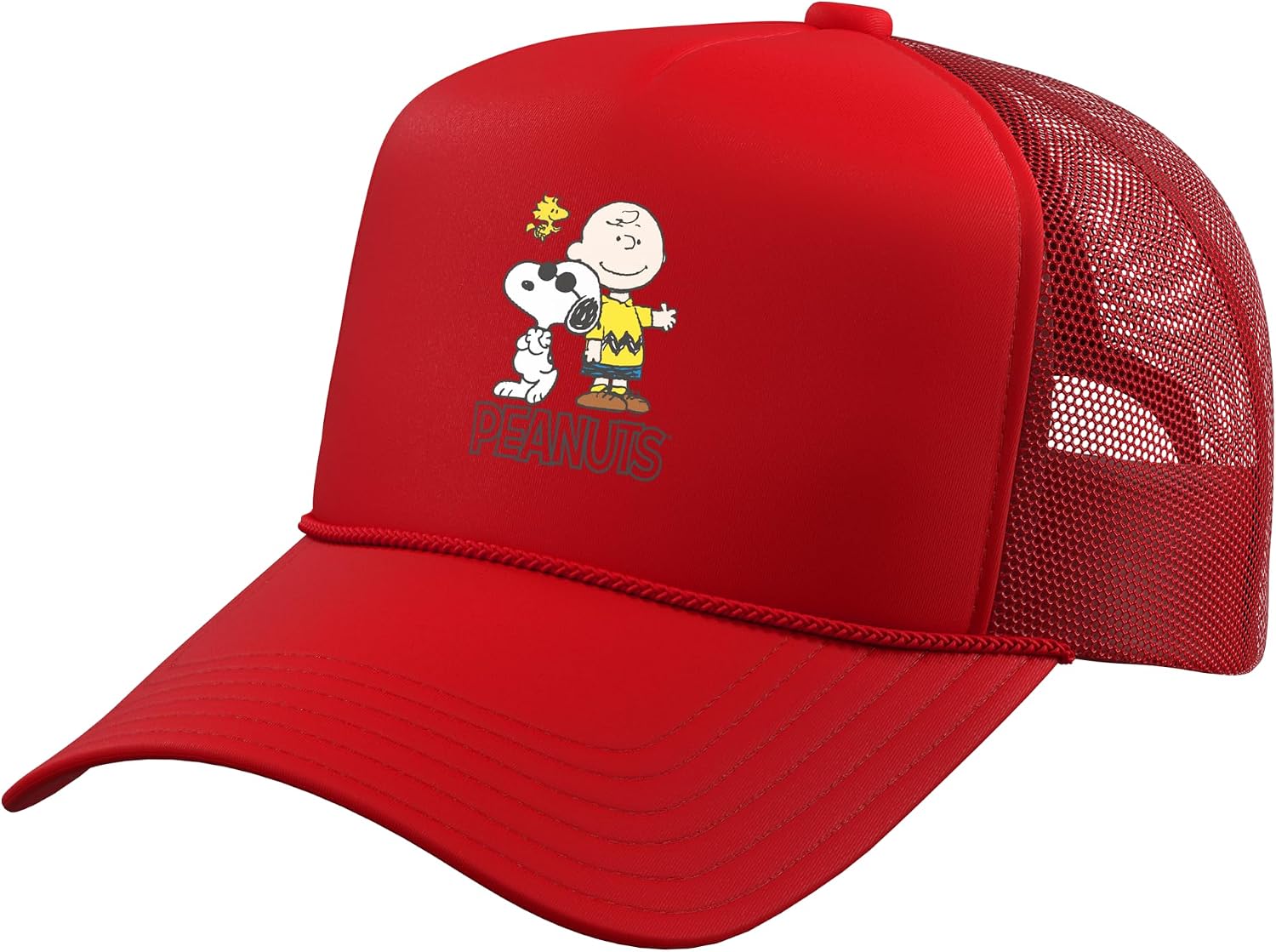 Peanuts - Charlie, Snoopy, Woodstock Trucker Hat with Adjustable Mesh Back