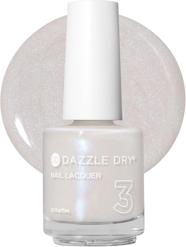 Nail Lacquer, Step 3 – Artisan (0.5 fl oz) | An Off White Iridescent With A Blue Flash · Semi-Sheer · Shimmer Finish · Quick-Dry